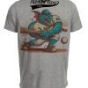 Florida Miami Marlins Retro Baseball Mascot Mania 2003 Artwork Heather Gray Sublimated T-Shirt