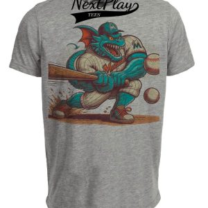 Florida Miami Marlins Retro Baseball Mascot Mania 2003 Artwork Heather Gray Sublimated T-Shirt
