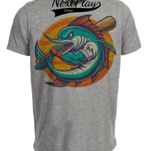 Florida Miami Marlins Retro Baseball Mascot Mania 2002 Artwork Heather Gray Sublimated T-Shirt