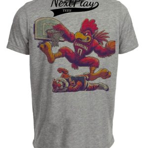South Carolina Gamecocks vs. Auburn Tigers Retro Rivalry Basketball Mascot 1988 Artwork Heather Gray Sublimated T-Shirt