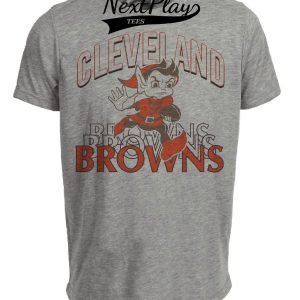 Cleveland Browns Retro Elf Mascot Football Artwork Heather Gray Sublimated T-Shirt