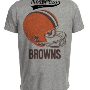 Cleveland Browns Retro Mascot Football Helmet Artwork Heather Gray Sublimated T-Shirt