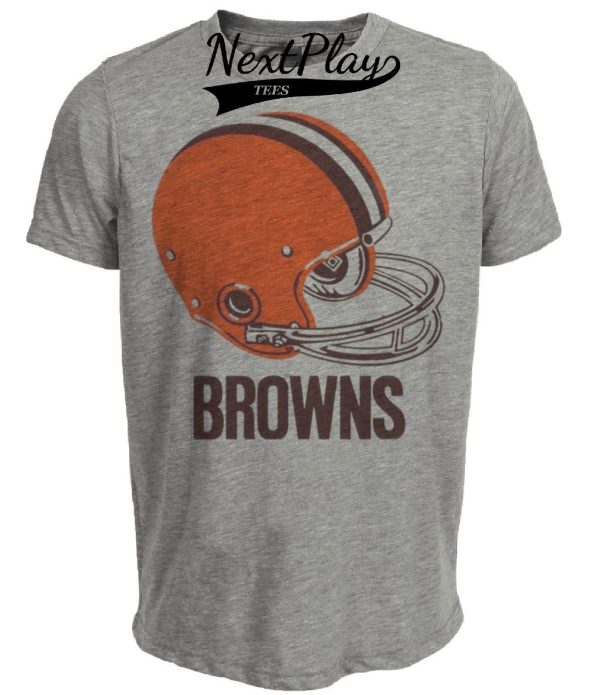 Cleveland Browns Retro Mascot Football Helmet Artwork Heather Gray Sublimated T-Shirt