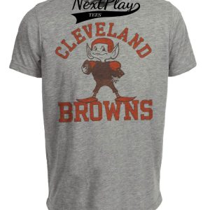 Cleveland Browns Retro Mascot Football Artwork Heather Gray Sublimated T-Shirt