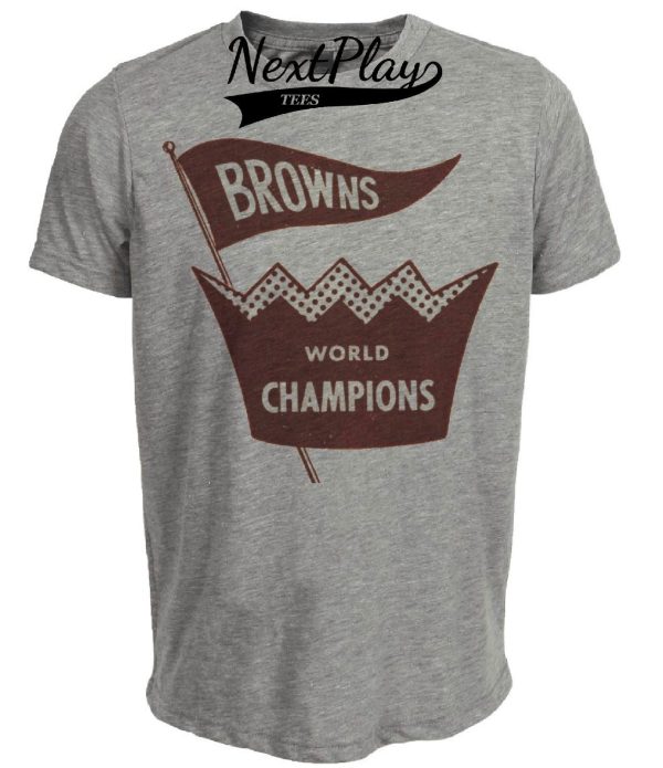 Cleveland Browns Retro World Champions Football 1964 Artwork Heather Gray Sublimated T-Shirt