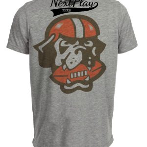 Cleveland Browns Retro Dawg Pound Football Artwork Heather Gray Sublimated T-Shirt
