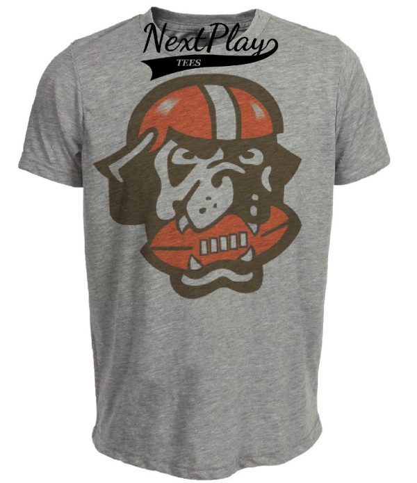 Cleveland Browns Retro Dawg Pound Football Artwork Heather Gray Sublimated T-Shirt