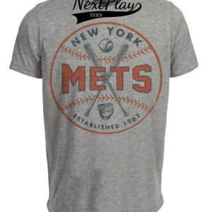 New York Mets Retro Baseball 1962 Artwork Heather Gray Sublimated T-Shirt