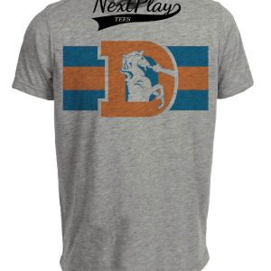 Denver Broncos Retro Football 1970 Artwork Heather Gray Sublimated T-Shirt