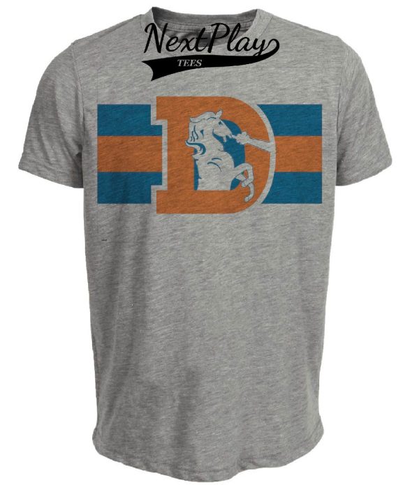 Denver Broncos Retro Football 1970 Artwork Heather Gray Sublimated T-Shirt