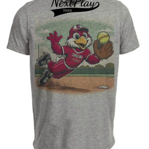 South Carolina Gamecocks Retro Softball Baseball Artwork Heather Gray Sublimated T-Shirt