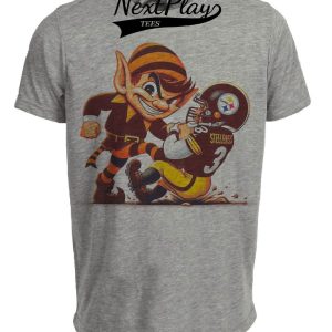 Cleveland Browns vs. Pittsburgh Steelers Retro Rivalry Football Mascot 1987 Artwork Heather Gray Sublimated T-Shirt