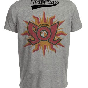 Miami Sol Retro Basketball 2000 Artwork Heather Gray Sublimated T-Shirt
