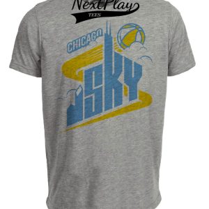 Chicago Sky Retro Basketball 2006 Artwork Heather Gray Sublimated T-Shirt
