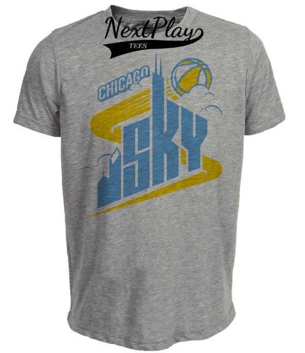 Chicago Sky Retro Basketball 2006 Artwork Heather Gray Sublimated T-Shirt