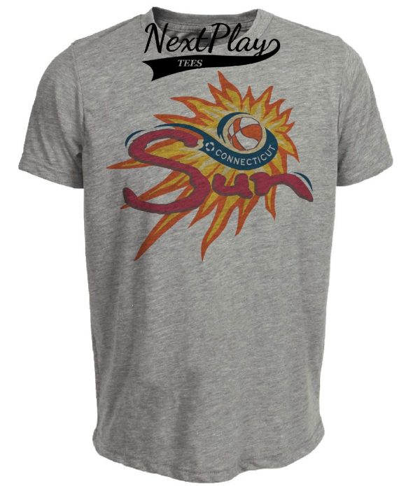 Connecticut Sun Retro Basketball 2003 Artwork Heather Gray Sublimated T-Shirt