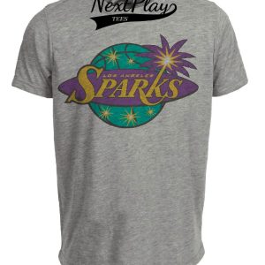 Los Angeles Sparks Retro Basketball 1997 Artwork Heather Gray Sublimated T-Shirt