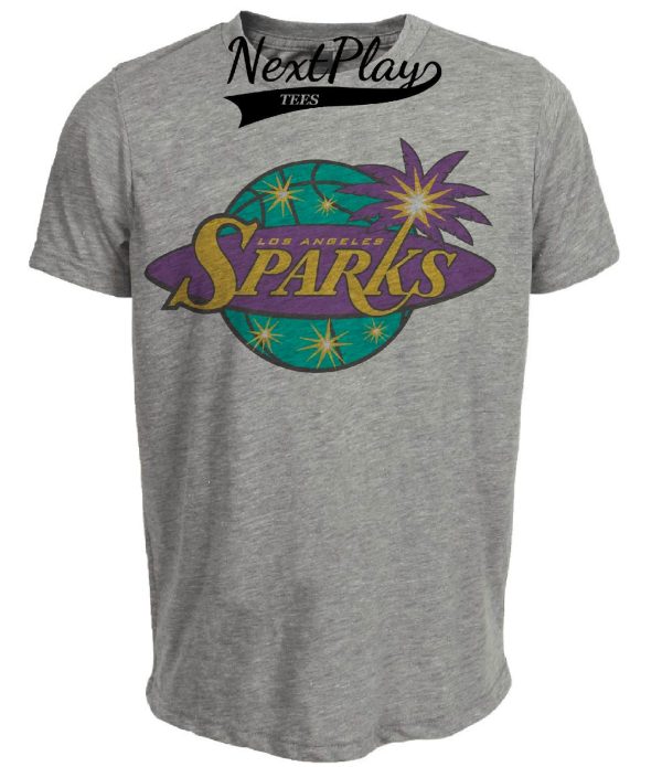 Los Angeles Sparks Retro Basketball 1997 Artwork Heather Gray Sublimated T-Shirt