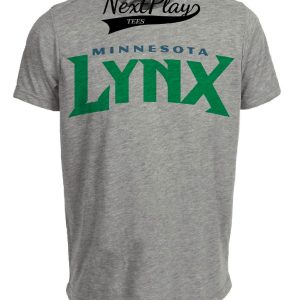 Minnesota Lynx Retro Jersey Lettering Basketball 1999 Artwork Heather Gray Sublimated T-Shirt