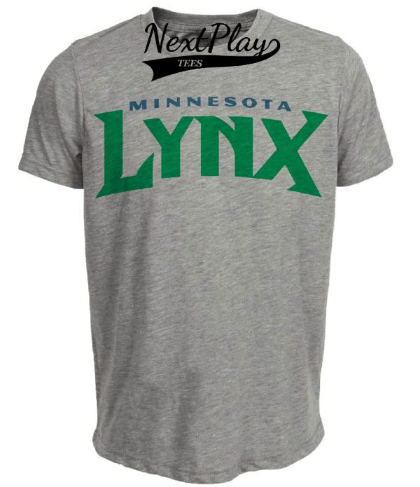 Minnesota Lynx Retro Jersey Lettering Basketball 1999 Artwork Heather Gray Sublimated T-Shirt