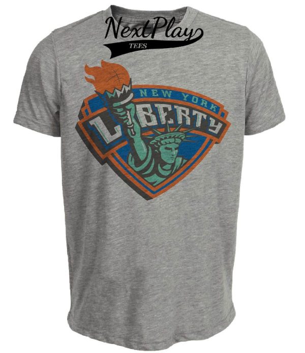 New York Liberty Retro Basketball 1997 Artwork Heather Gray Sublimated T-Shirt