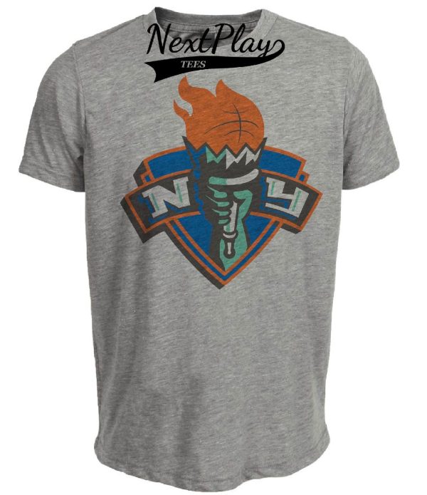 New York Liberty Retro Basketball 1998 Artwork Heather Gray Sublimated T-Shirt