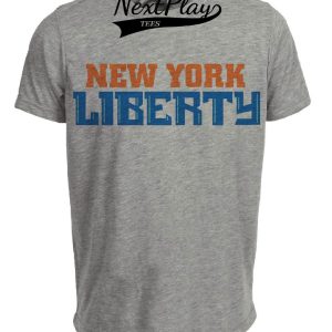 New York Liberty Retro Jersey Lettering Basketball 1998 Artwork Heather Gray Sublimated T-Shirt
