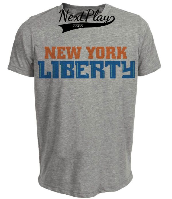 New York Liberty Retro Jersey Lettering Basketball 1998 Artwork Heather Gray Sublimated T-Shirt