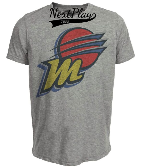 Phoenix Mercury Retro Basketball 1998 Artwork Heather Gray Sublimated T-Shirt
