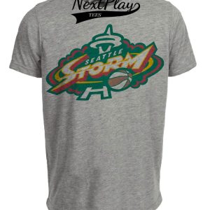 Seattle Storm Retro Basketball 2000 Artwork Heather Gray Sublimated T-Shirt