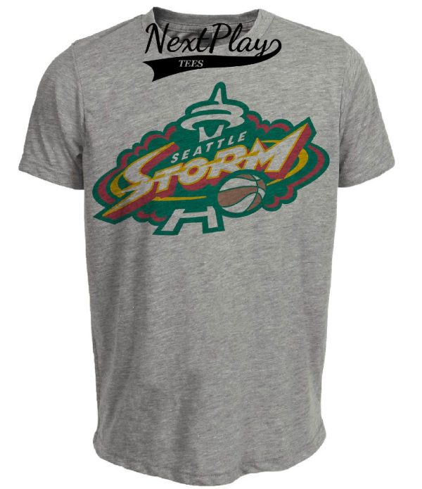 Seattle Storm Retro Basketball 2000 Artwork Heather Gray Sublimated T-Shirt