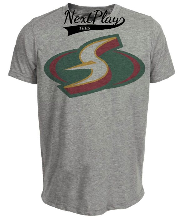 Seattle Storm Retro Basketball 2001 Artwork Heather Gray Sublimated T-Shirt