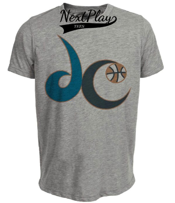 Washington Mystic Retro Basketball 1999 Artwork Heather Gray Sublimated T-Shirt
