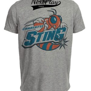 Charlotte Sting Retro Basketball 2004 Artwork Heather Gray Sublimated T-Shirt