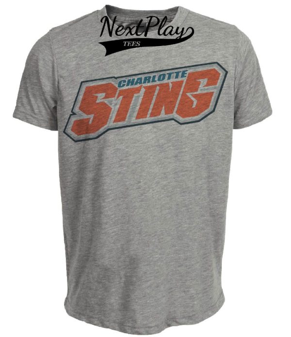 Charlotte Sting Retro Jersey Lettering Basketball 2004 Artwork Heather Gray Sublimated T-Shirt