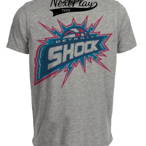 Detroit Shock Retro Basketball 2003 Artwork Heather Gray Sublimated T-Shirt