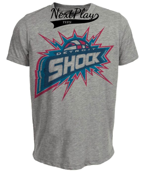 Detroit Shock Retro Basketball 2003 Artwork Heather Gray Sublimated T-Shirt