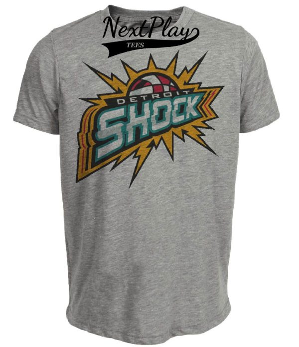 Detroit Shock Retro Basketball 1997 Artwork Heather Gray Sublimated T-Shirt