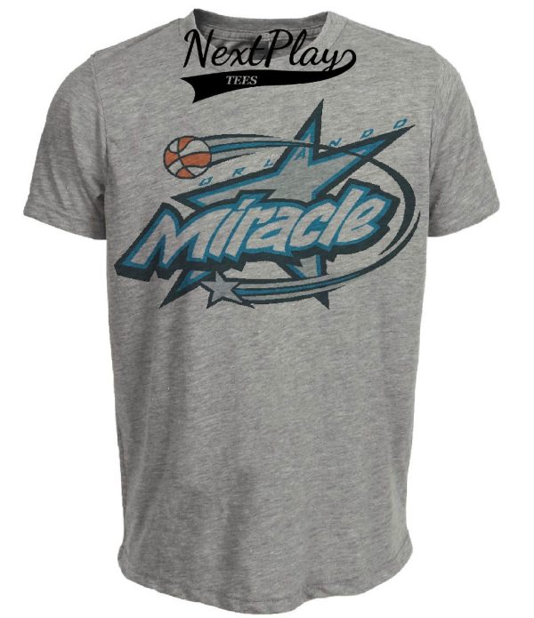 Orlando Miracle Retro Basketball 1999 Artwork Heather Gray Sublimated T-Shirt