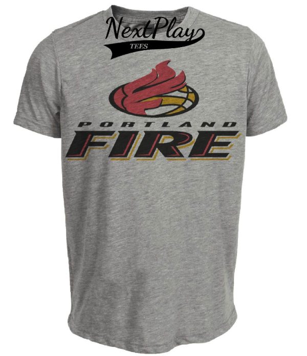 Portland Fire Retro Basketball 2000 Artwork Heather Gray Sublimated T-Shirt