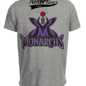 Sacramento Monarchs Retro Basketball 2000 Artwork Heather Gray Sublimated T-Shirt