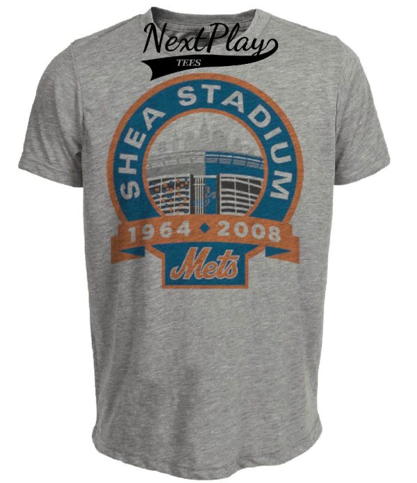 New York Mets Retro Shea Stadium Baseball 1964 Artwork Heather Gray Sublimated T-Shirt