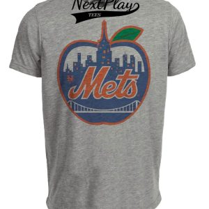 New York Mets Retro Big Apple Baseball 1963 Artwork Heather Gray Sublimated T-Shirt