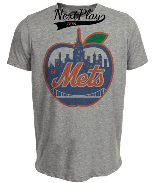 New York Mets Retro Big Apple Baseball 1963 Artwork Heather Gray Sublimated T-Shirt