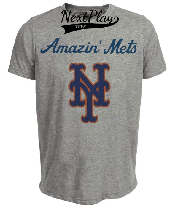 New York Mets Retro Amazin’ Mets Baseball 1963 Artwork Heather Gray Sublimated T-Shirt