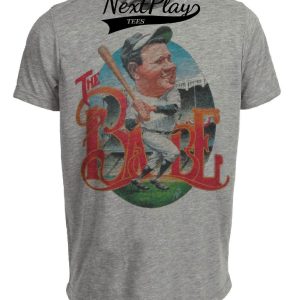 New York Yankees Retro Babe Ruth Baseball 1925 Artwork Heather Gray Sublimated T-Shirt