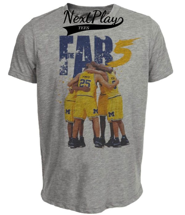Michigan Wolverines Retro Fab Five 1992 Artwork Heather Gray Sublimated T-Shirt