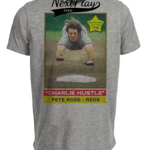 Cincinnati Reds Retro Pete Rose Baseball 1978 Artwork Heather Gray Sublimated T-Shirt