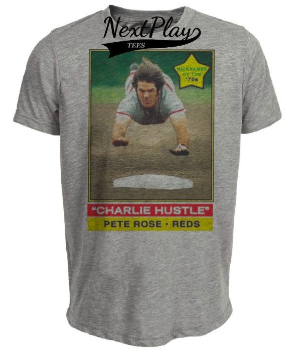 Cincinnati Reds Retro Pete Rose Baseball 1978 Artwork Heather Gray Sublimated T-Shirt