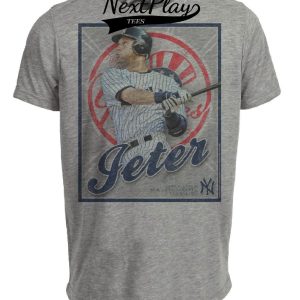 New York Yankees Retro Derek Jeter Baseball 1993 Artwork Heather Gray Sublimated T-Shirt